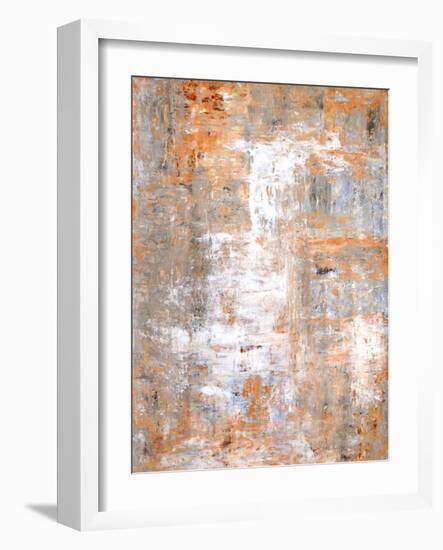 Grey and Beige Abstract Art Painting-T30Gallery-Framed Art Print