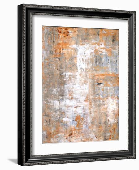 Grey and Beige Abstract Art Painting-T30Gallery-Framed Art Print