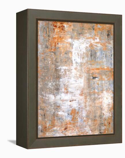 Grey and Beige Abstract Art Painting-T30Gallery-Framed Stretched Canvas