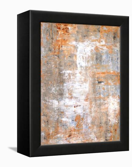 Grey and Beige Abstract Art Painting-T30Gallery-Framed Stretched Canvas