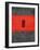 Grey and Red Abstract 1-NaxArt-Framed Art Print