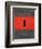 Grey and Red Abstract 1-NaxArt-Framed Art Print