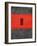 Grey and Red Abstract 1-NaxArt-Framed Art Print