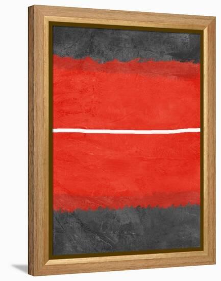 Grey and Red Abstract 2-NaxArt-Framed Stretched Canvas