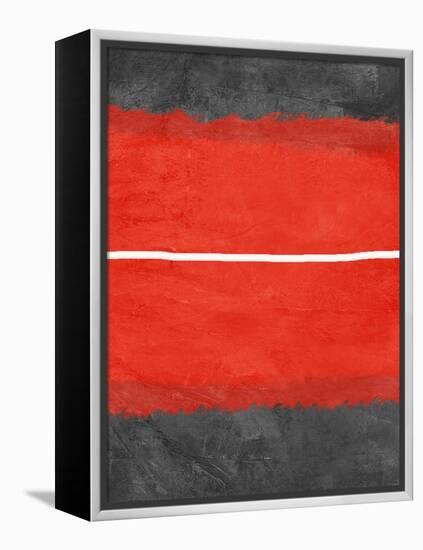 Grey and Red Abstract 2-NaxArt-Framed Stretched Canvas