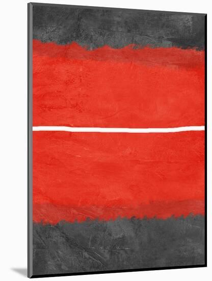 Grey and Red Abstract 2-NaxArt-Mounted Art Print