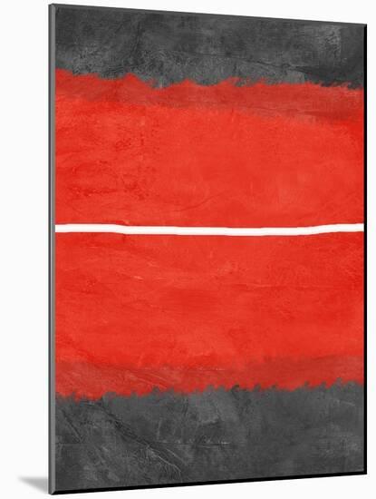 Grey and Red Abstract 2-NaxArt-Mounted Art Print