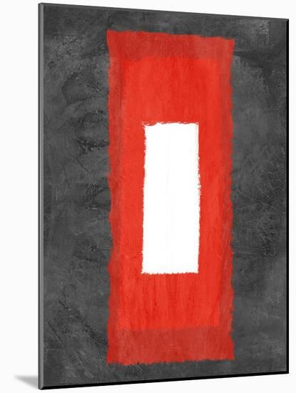 Grey and Red Abstract 4-NaxArt-Mounted Art Print