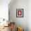 Grey and Red Abstract 4-NaxArt-Framed Art Print displayed on a wall