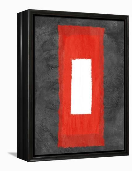 Grey and Red Abstract 4-NaxArt-Framed Stretched Canvas