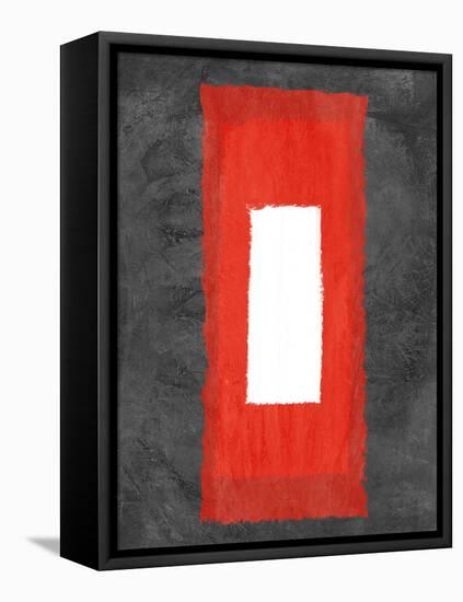 Grey and Red Abstract 4-NaxArt-Framed Stretched Canvas