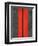 Grey and Red Abstract 5-NaxArt-Framed Art Print