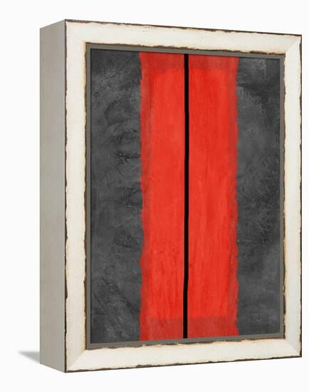 Grey and Red Abstract 5-NaxArt-Framed Stretched Canvas