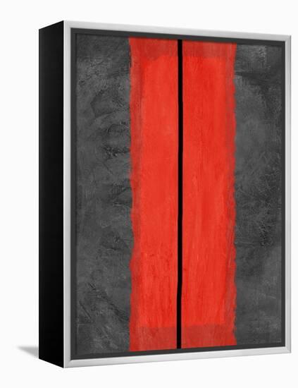 Grey and Red Abstract 5-NaxArt-Framed Stretched Canvas