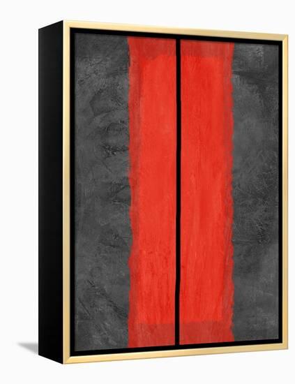 Grey and Red Abstract 5-NaxArt-Framed Stretched Canvas