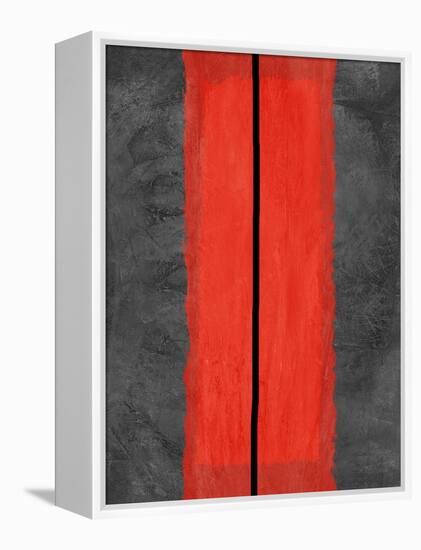 Grey and Red Abstract 5-NaxArt-Framed Stretched Canvas