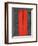 Grey and Red Abstract 5-NaxArt-Framed Art Print