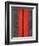 Grey and Red Abstract 5-NaxArt-Framed Art Print