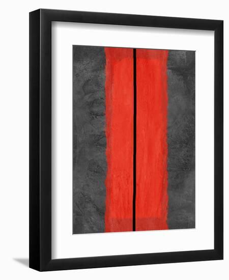 Grey and Red Abstract 5-NaxArt-Framed Premium Giclee Print