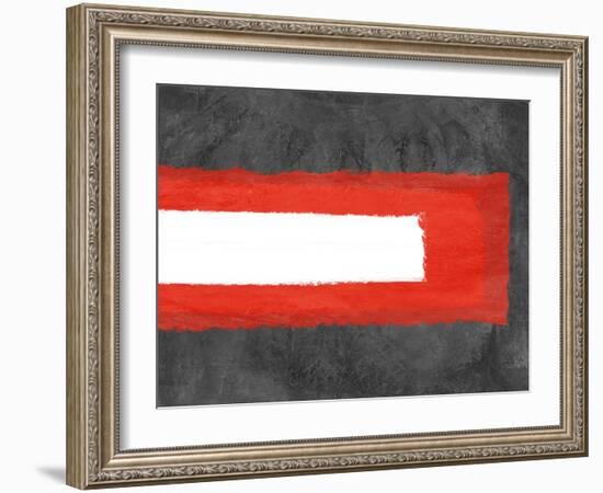 Grey and Red Abstract 6-NaxArt-Framed Art Print