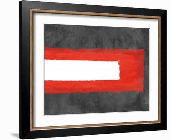 Grey and Red Abstract 6-NaxArt-Framed Art Print