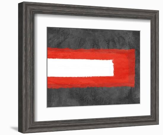 Grey and Red Abstract 6-NaxArt-Framed Art Print