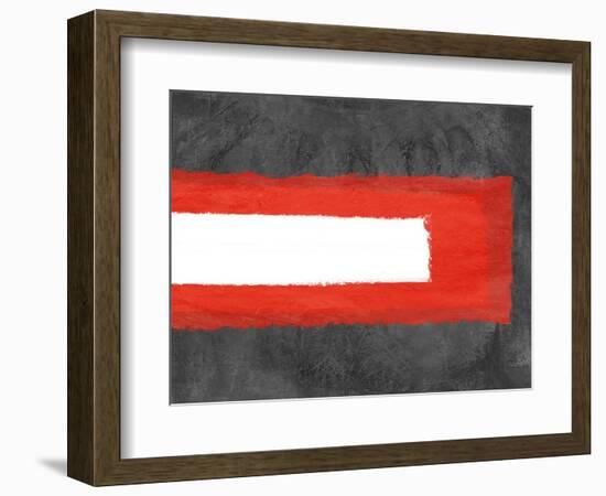 Grey and Red Abstract 6-NaxArt-Framed Art Print