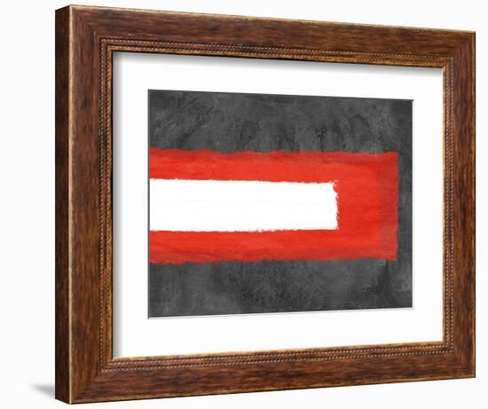 Grey and Red Abstract 6-NaxArt-Framed Art Print