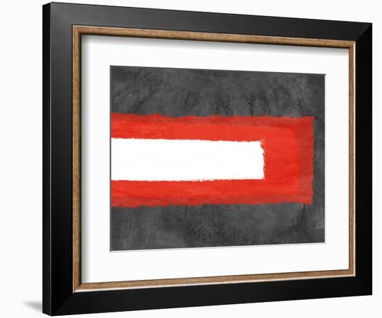 Grey and Red Abstract 6-NaxArt-Framed Art Print