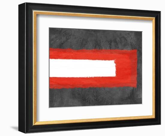 Grey and Red Abstract 6-NaxArt-Framed Art Print