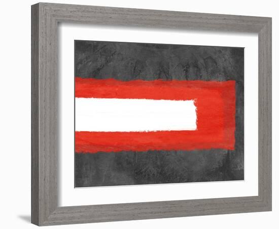 Grey and Red Abstract 6-NaxArt-Framed Art Print