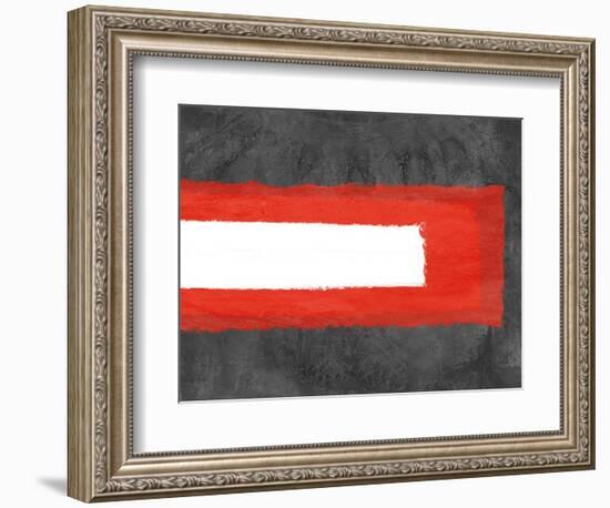 Grey and Red Abstract 6-NaxArt-Framed Art Print