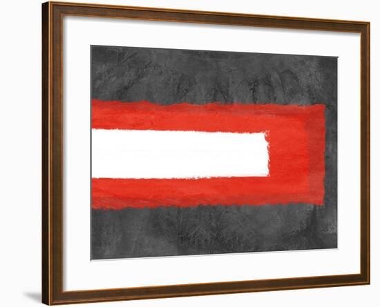 Grey and Red Abstract 6-NaxArt-Framed Art Print