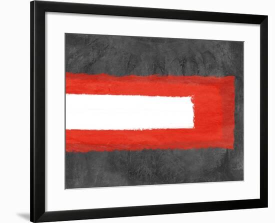 Grey and Red Abstract 6-NaxArt-Framed Art Print