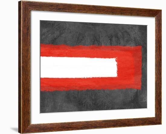 Grey and Red Abstract 6-NaxArt-Framed Art Print