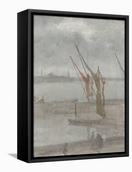 Grey and Silver: Chelsea Wharf, C.1864-68 (Oil on Canvas)-James Abbott McNeill Whistler-Framed Premier Image Canvas