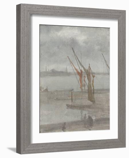 Grey and Silver: Chelsea Wharf, C.1864-68 (Oil on Canvas)-James Abbott McNeill Whistler-Framed Giclee Print