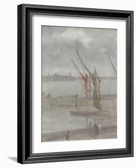 Grey and Silver: Chelsea Wharf, C.1864-68 (Oil on Canvas)-James Abbott McNeill Whistler-Framed Giclee Print