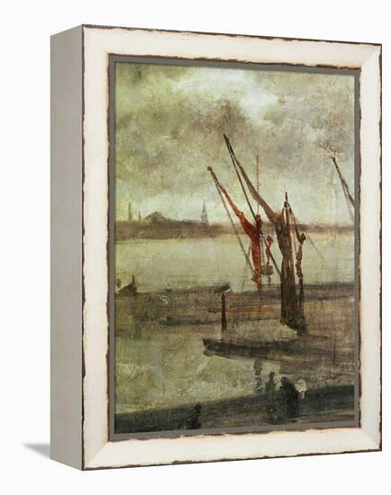 Grey And Silver: Chelsea Wharf, Ca. 1864-1868-James Abbott McNeill Whistler-Framed Premier Image Canvas