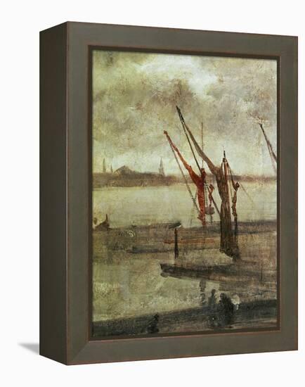 Grey And Silver: Chelsea Wharf, Ca. 1864-1868-James Abbott McNeill Whistler-Framed Premier Image Canvas