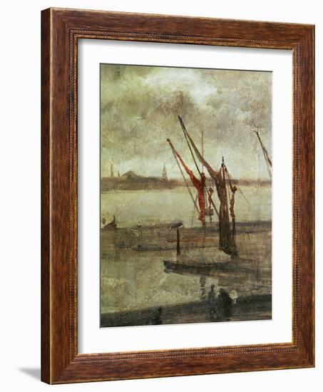 Grey And Silver: Chelsea Wharf, Ca. 1864-1868-James Abbott McNeill Whistler-Framed Giclee Print