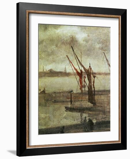 Grey And Silver: Chelsea Wharf, Ca. 1864-1868-James Abbott McNeill Whistler-Framed Giclee Print