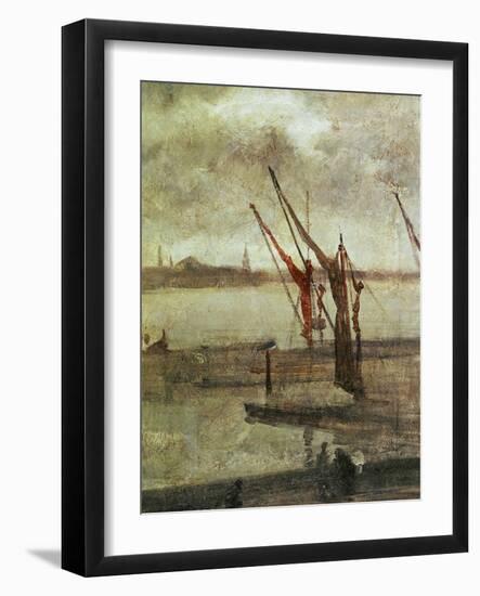 Grey And Silver: Chelsea Wharf, Ca. 1864-1868-James Abbott McNeill Whistler-Framed Giclee Print