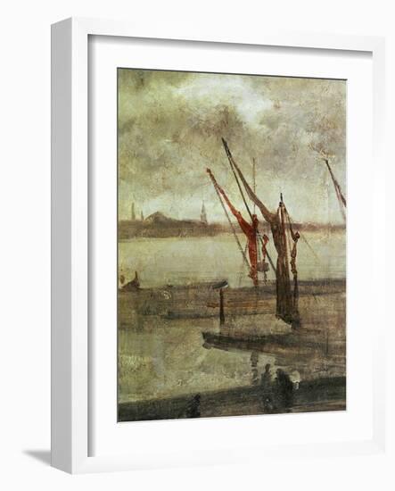 Grey And Silver: Chelsea Wharf, Ca. 1864-1868-James Abbott McNeill Whistler-Framed Giclee Print