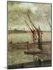 Grey And Silver: Chelsea Wharf, Ca. 1864-1868-James Abbott McNeill Whistler-Mounted Giclee Print