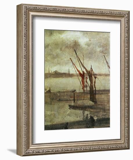 Grey And Silver: Chelsea Wharf, Ca. 1864-1868-James Abbott McNeill Whistler-Framed Giclee Print