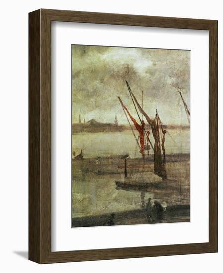 Grey And Silver: Chelsea Wharf, Ca. 1864-1868-James Abbott McNeill Whistler-Framed Giclee Print