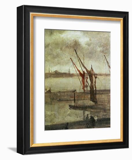 Grey And Silver: Chelsea Wharf, Ca. 1864-1868-James Abbott McNeill Whistler-Framed Giclee Print