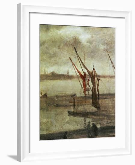 Grey And Silver: Chelsea Wharf, Ca. 1864-1868-James Abbott McNeill Whistler-Framed Giclee Print