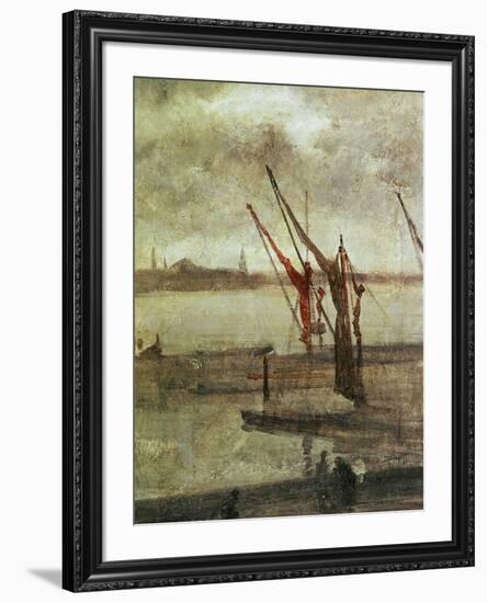 Grey And Silver: Chelsea Wharf, Ca. 1864-1868-James Abbott McNeill Whistler-Framed Giclee Print